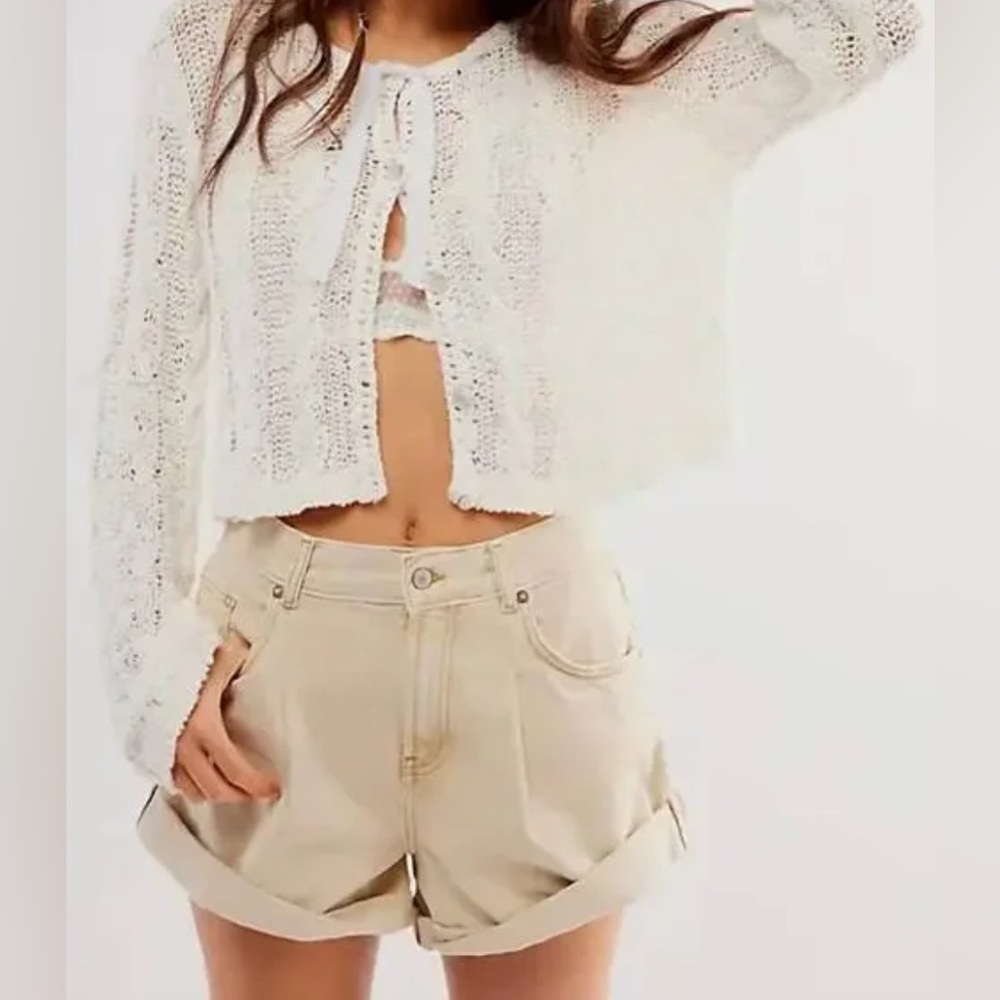 Free People White Knit Cardigan